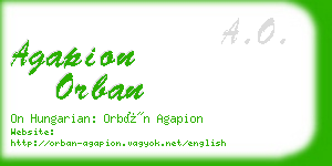 agapion orban business card